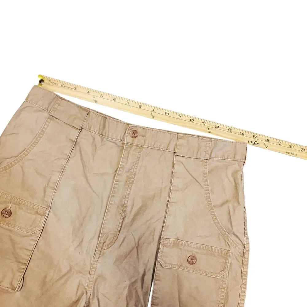 Vintage BANANA REPUBLIC Shorts Mens 46 Beige Cargo Utility Pockets Retro Casual